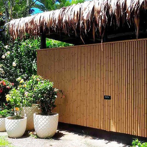 artificial bamboo poles on waterpark